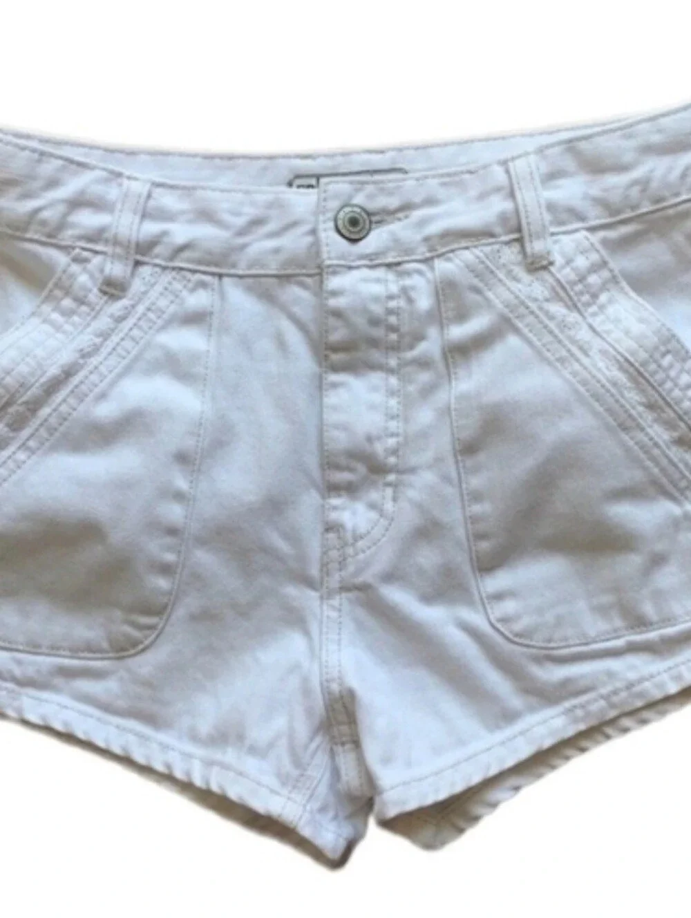 Free People White High-Rise Denim Cutoff Shorts